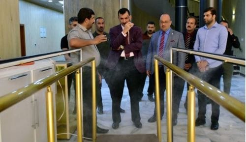 جامعة سامراء تصنع جهاز لتعقيم الأيدي والأرجل