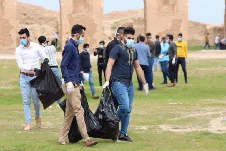 تغطية قناة سامراء الفضائية للحملة التي اطلقتها الجامعة لتنظيف المواقع الاثرية .