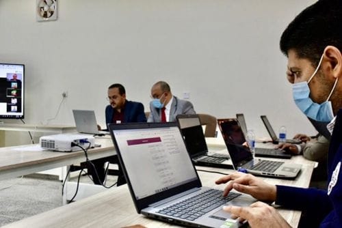 الفريق الوزاري المكلف بمتابعة التعليم الالكتروني في الجامعات العراقية يزور جامعة سامراء إلكترونياً