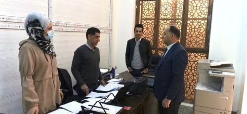 جولة ميدانية لعميد الكلية ا.م.د.نزهان السهو في ارجاء الكلية.