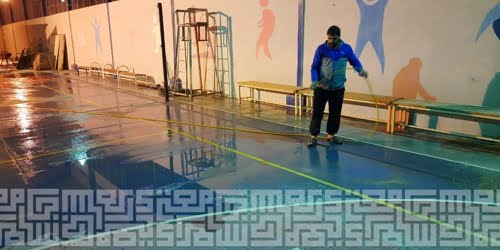 التربية البدنية تستعد للاحتفالية بالعمل ليلاً
