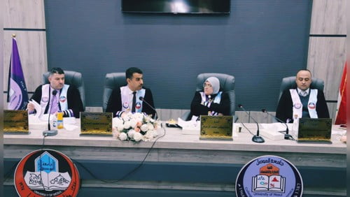 معاون العميد للشؤون العلمية عضواً في لجنة مناقشة رسالة ماجستير بجامعة الموصل.