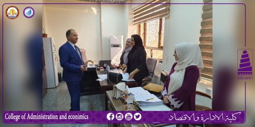عميد الكلية يجري جولة تفقدية للاطلاع على عمل الاقسام و الشعب