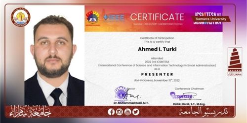 تدريسي بجامعة سامراء يشارك في مؤتمر علوم تكنولوجيا المعلومات والإدارة الذكية في إندونيسيا