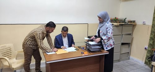 السيد العميد يتفقد التسجيل لاستقبال الطلبة الجدد