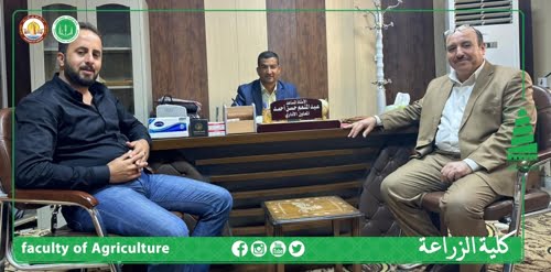 اجتماع عميد كلية الزراعة برئيس قسم البستنة وهندسة الحدائق