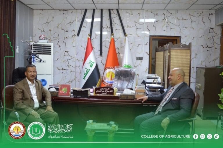 مساعد رئيس جامعة سامراء للشؤون العلمية يزور كلية الزراعة ويبحث سبل تطوير الأداء الأكاديمي