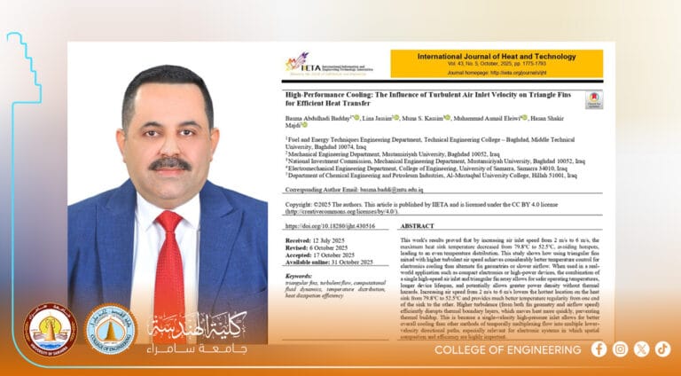 الأستاذ الدكتور محمد إسماعيل عليوي ينشر بحثًا في مستوعبي سكوباس وكلارفيت