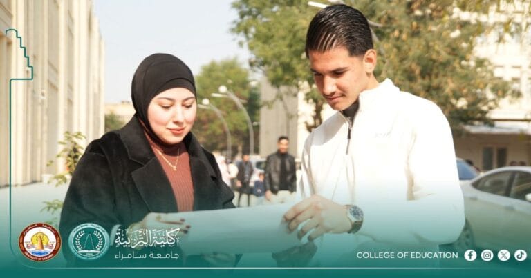 طالب في قسم الجغرافية يقدّم مطوية علمية عن المياه الطينية والزراعة المستدامة