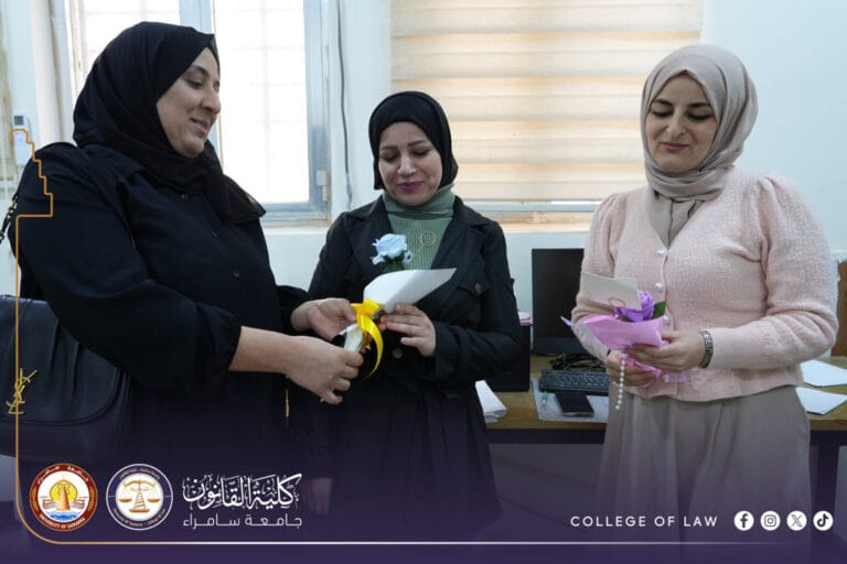 تدريسية في كلية القانون تبادر بنشاط اعلامي تقديرًا لعطاء المرأة العراقية في يومها العالمي