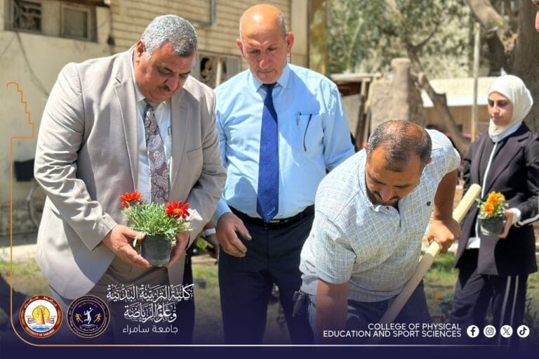 كلية التربية البدنية بالتعاون مع كلية الآداب تنظم حملة تشجيربيوم الجامعة المستدام