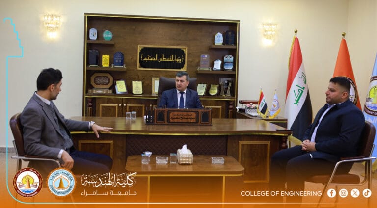 عميد كلية الهندسة يستقبل وفدًا علميًا من كلية التربية للعلوم الصرفة