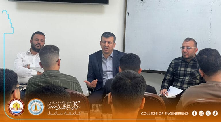 عميد كلية الهندسة يعقد اجتماعاً موسعاً مع ممثلي الطلبة لتعزيز البيئة الأكاديمية وتذليل العقبات الدراسية