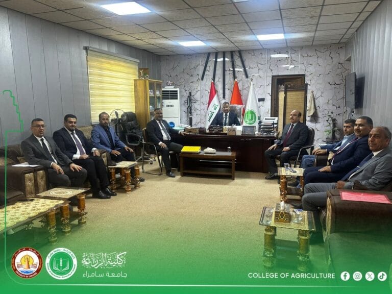 كلية الزراعة في جامعة سامراء تستقبل اللجنة الوزارية الخاصة باستحداث دراسة الماجستير في قسم المحاصيل الحقلية
